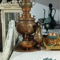 ست کامل سماور ذغالی مسی