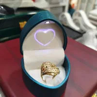 انگشتر نقره آب طلا کاری شده زنانه