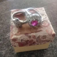 دوعدد انگشتر نقره عیار ۹۲۵ دخترانه یا زنانه .ایوان