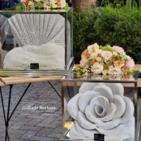 ست بله برون خنچه آرایی با گل طبیعی و مصنوعی