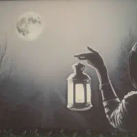 تابلو  طرح فانوس شب