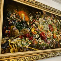 تابلو فرش گل عشق دستبافت