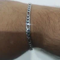 دستبند فیگارو استیل باروکش آب نقره|بدلیجات|نجفآباد, قلعه سفید|دیوار