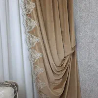 دو عدد والان مخمل ترک وپرده حریر گل مخمل|پرده، رانر، رومیزی|تهران, قیام|دیوار