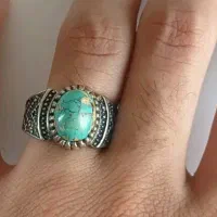 انگشتر فیروزه اصل ورکاب نقره درجه 1