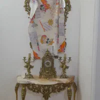 ست آینه شمعدان و ساعت اصل برنز(سنگین وزن)