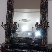 آینه کنسولی و شمدان فلزی کاملا سالم در حد نوع ۳۵۰۰