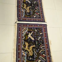 دو عدد قالیچه دستبافت کرک ریز کاشان