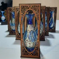 تندیس گلدون میناکاری ، فیروزه کاری ، الماس تراش|مجسمه، تندیس، ماکت|اصفهان, رهنان|دیوار