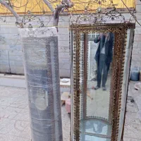 بوفه برنز برنجی ویترین ساعت آینه شمعدان|بوفه، ویترین، کنسول|قرچک, زیبا شهر|دیوار