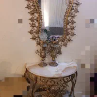 آینه شمعدان برنز و ساعت برنز