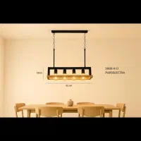 لاینر خطی ۶ شعله چوب روس فلز|لوستر و چراغ آویز|اصفهان, مصلی|دیوار