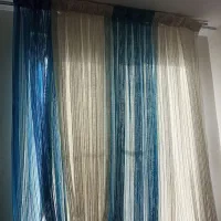 پرده آبی و پرده شاین سفید در حدنو|پرده، رانر، رومیزی|تهران, افسریه شمالی|دیوار