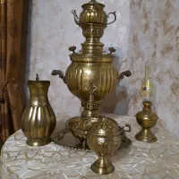 سماورذغالی برنجی ۶لیتری آنتیک