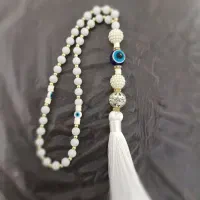 تسبیح اونیکس مهره حدید وصدف|صنایع دستی و سایر لوازم تزئینی|مشهد, حرم مطهر رضوی|دیوار