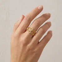 انگشتر طلا 18 عیار زنانه طلای کامک مدل B14 سایز 57