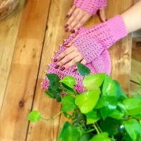 ست کلاه و دستکش قلاب بافی|لباس|رشت, کوی حسینی|دیوار