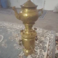 سماور کوچک دکوری با قوری برنجه|کلکسیون اشیاء عتیقه|کرمانشاه, |دیوار