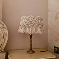 اباژور مکرومه/ مکرومه بافی|چراغ خواب و آباژور|قم, باغ کرباسی|دیوار