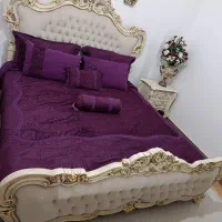 سرویس خواب سلطنتی همراه تشک و روتختی200*180|تخت و سرویس خواب|میانه, |دیوار