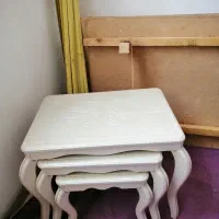 تخت دونفره به همراه تشک وپاتختی وپایه چوبی|تخت و سرویس خواب|ساوه, |دیوار