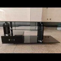 میز تلویزیون کشودار شیشه خم سالم