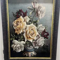 تابلو فرش ماشینی گل