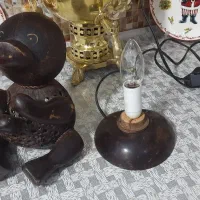 مجسمه چوبی دست ساز چراغ خواب سالم|چراغ خواب و آباژور|مشکین‌دشت, |دیوار