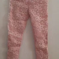 شلوار صورتی طرح دار گیپور استر دار