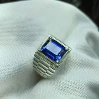 انگشتر نقره برند رولکس یاقوت کبود طبیعی رویال بلو|جواهرات|تهران, چیذر|دیوار