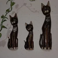 مجسمه های چوبی گربه|مجسمه، تندیس، ماکت|شیراز, بازار|دیوار