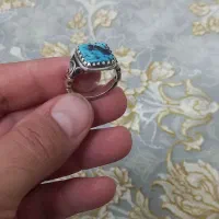 انگشتر نقره نگین فیروزه اصل نیشابور