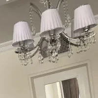 لوستر ۶ شاخه استیل کریستال