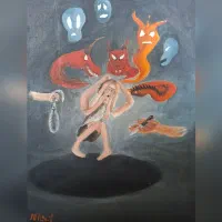 نقاشی ذهنی رنگ روغن