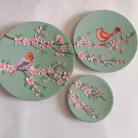 بشقاب دیوار کوب سفالی