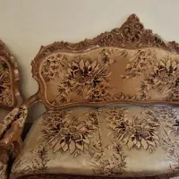 مبل۹نفره چوب گردو کاردولت آبادقدیمی|مبلمان خانگی و میز عسلی|اصفهان, سنبلستان|دیوار