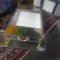 منقل بزرگ استیل دسته پایه برنج|کلکسیون اشیاء عتیقه|دورود, |دیوار