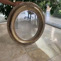 آینه بیضی قاب چوبی وارداتی