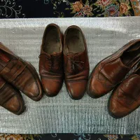 کفش چرم قهوه ای