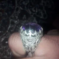 انگشتر نقره امیتیس بنفش شفاف