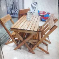 میز و صندلی تاشو چوبی