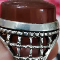 انگشتر عقیق کرزی یمنی ذات دار با حکاکی سوره ناس|جواهرات|تهران, بریانک|دیوار