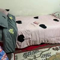 تخت یه نفره  فلزی سالم با تشک نو