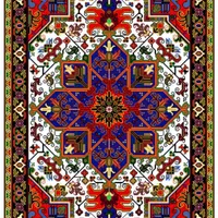 زیرپایی با دار قالی نقشه سنتی و عددی|تابلو فرش|قم, سراجه (۱۵ خرداد)|دیوار