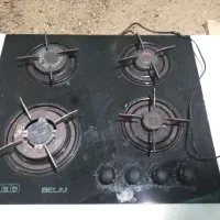 فروش گاز ۴ شعله صفحه ای و سینک استیل و کابینت