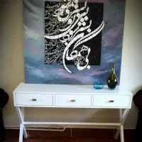 میز کنسول ۳ کشو از جنس  ام دی اف  با پایه فلزی