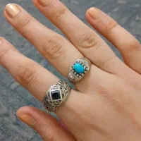 2عدد انگشتر نقره مردانه