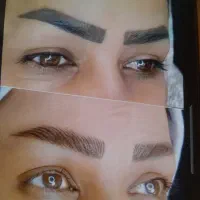 آرایش دائم و کاور ابروهای قدیمی شید لب و بن مژه
