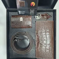 ست چرم طبیعی مردانه ۴ تکه