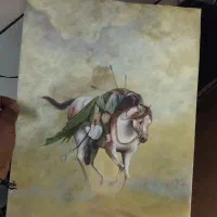 نقاشی سیاه قلم چهره و رنگی|تابلو، نقاشی، عکس|اصفهان, قائمیه|دیوار